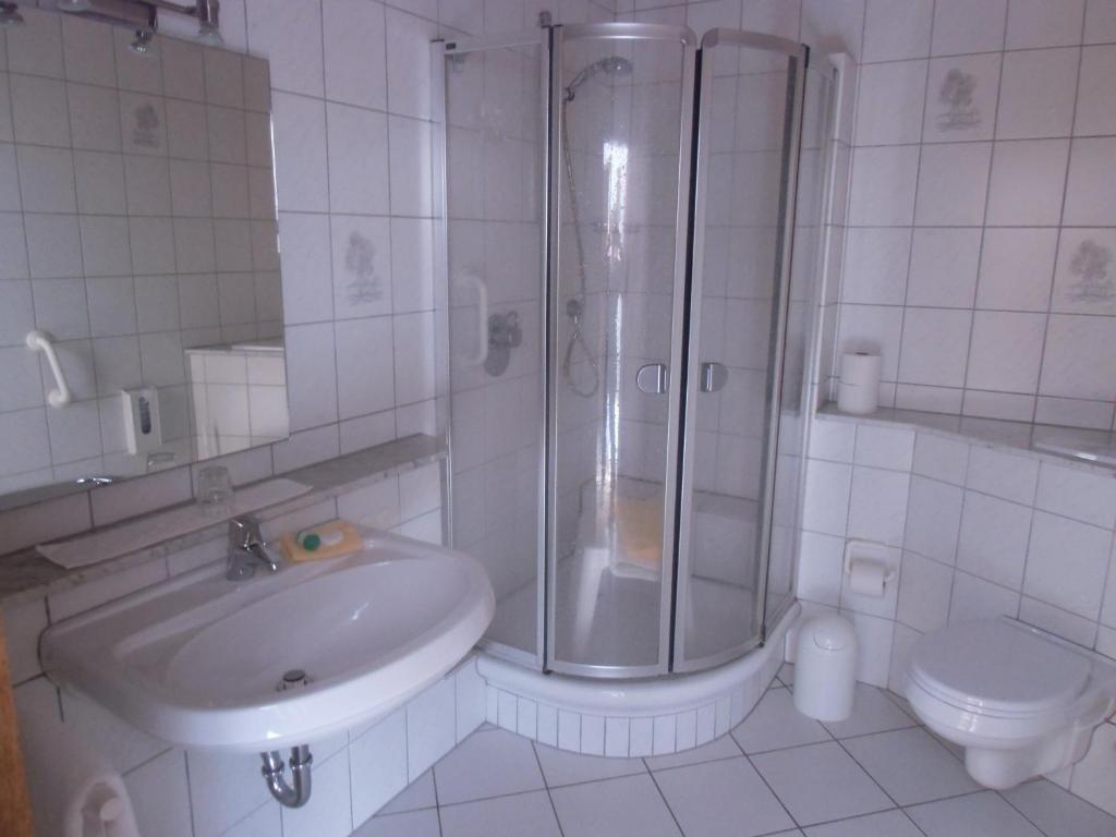 Koupelna v ubytování Haus Leifert