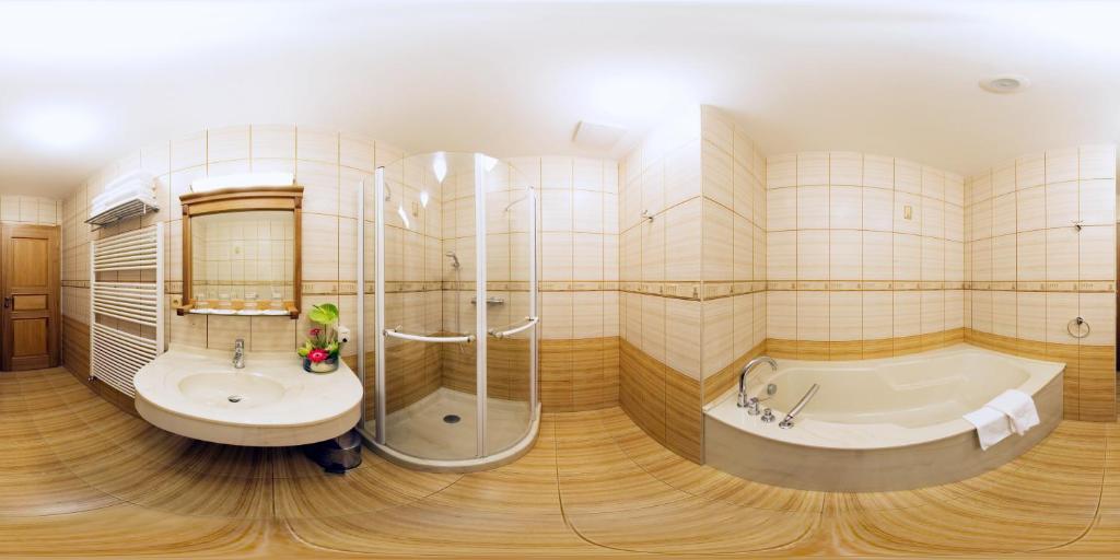 Koupelna v ubytování Wellness Hotel Windsor