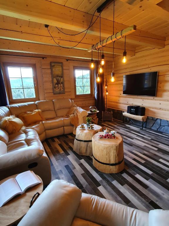 TV a/nebo společenská místnost v ubytování Dom pod Baranią - Wisła - sauna, jacuzzi, tężnia & widok na góry