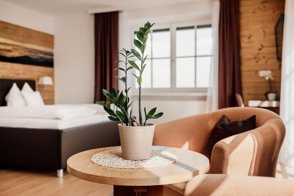 Postel nebo postele na pokoji v ubytování Pension Panoramablick