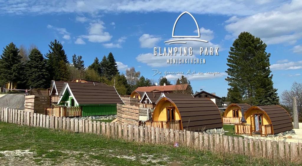 a rendering of a group of homes with a fence at Glamping Park in Mönichkirchen