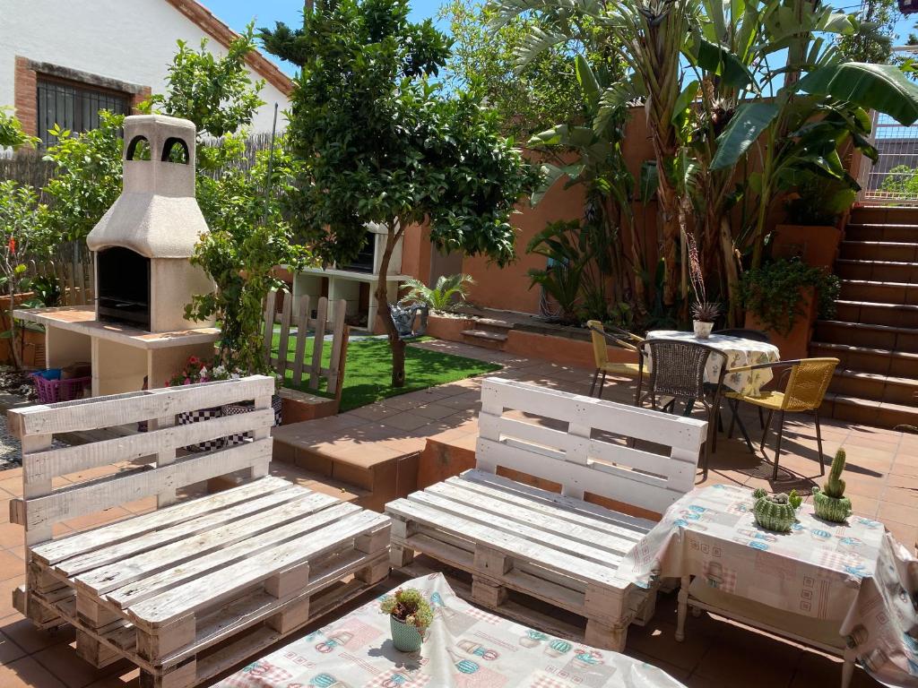 Zahrada ubytování Estudio en la playa de Calafell. Barcelona