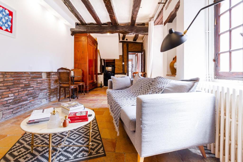 Posezení v ubytování B&B du Couvent, vue château