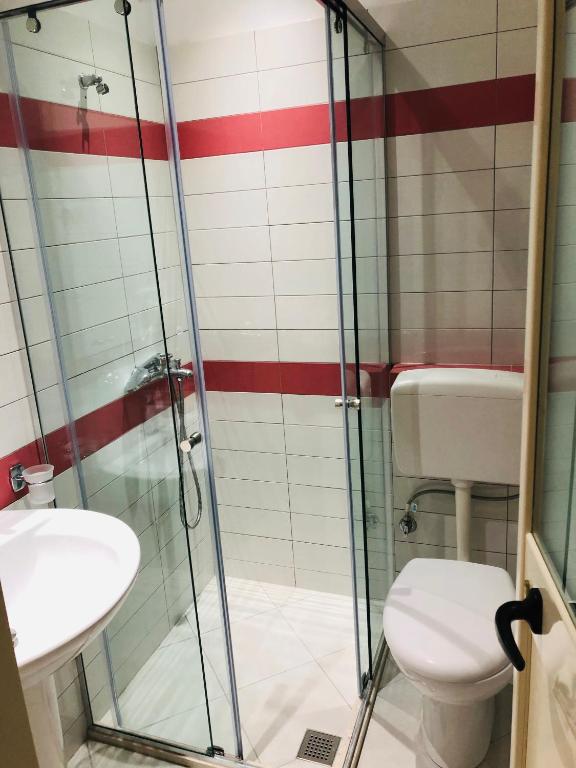 Koupelna v ubytování Hotel Jon