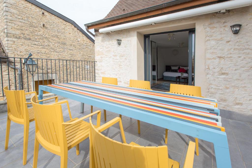 Balkón nebo terasa v ubytování Hôtel Le Cep & Spa
