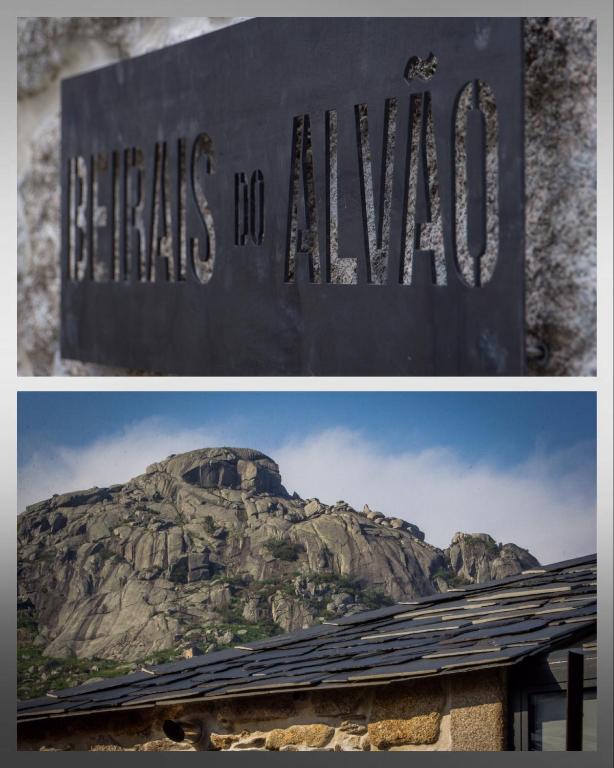 a sign with the name of a mountain at Beirais do Alvão in Vila Real