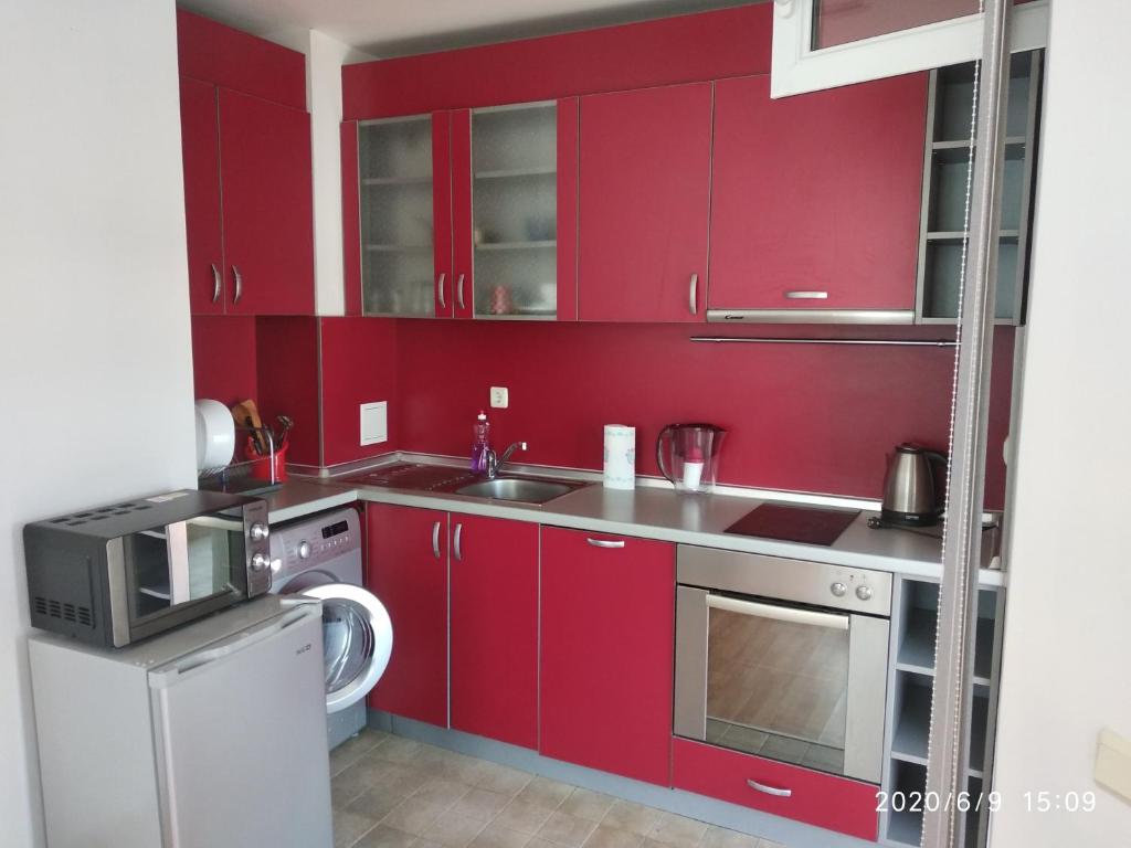 Kuchyň nebo kuchyňský kout v ubytování Apartment Stoyanovi