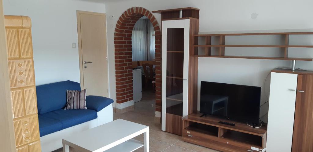 TV a/nebo společenská místnost v ubytování Jankó Apartman