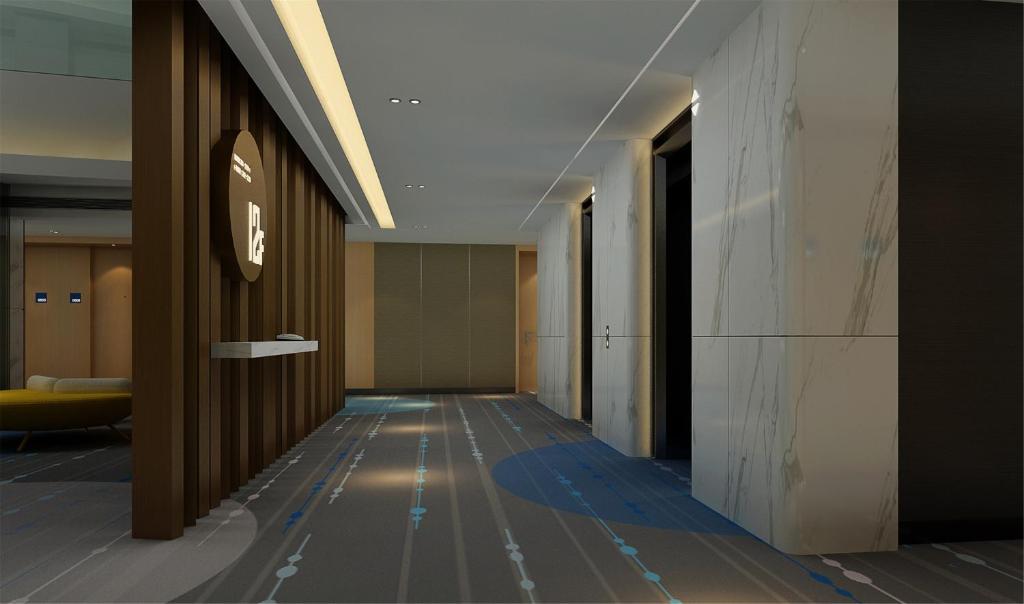 korytarz budynku z korytarzem w obiekcie Holiday Inn Express Zhengzhou Zhengdong, an IHG Hotel w mieście Zhengzhou