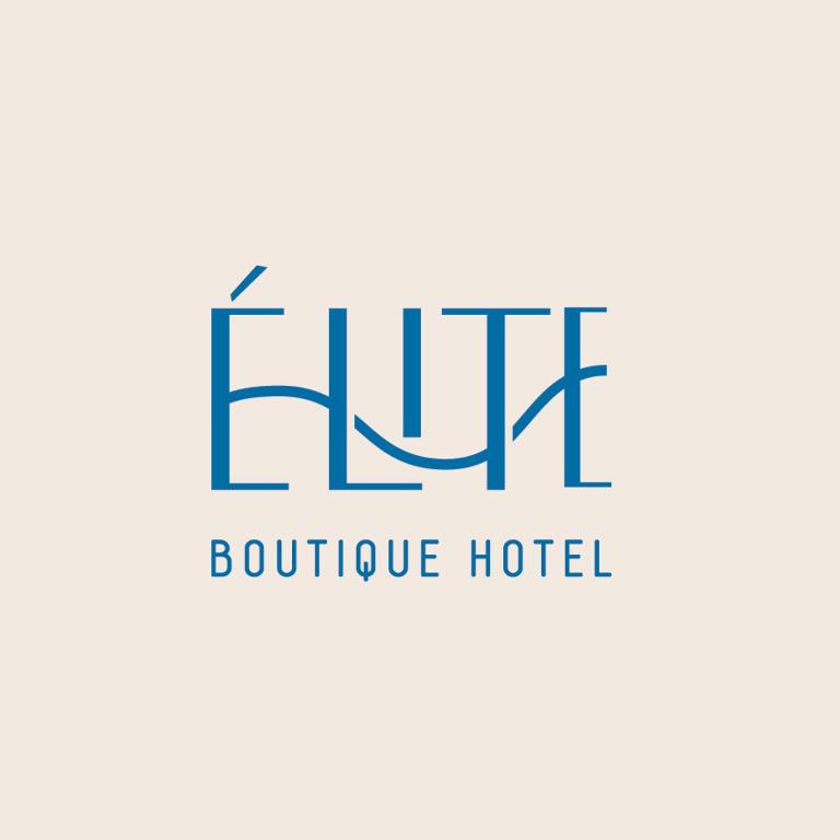 a blue logo for a boutique hotel at Elite Boutique Hotel in Roseto degli Abruzzi