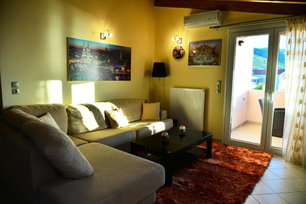 Posezení v ubytování Sea View Luxury Apartment Plataria