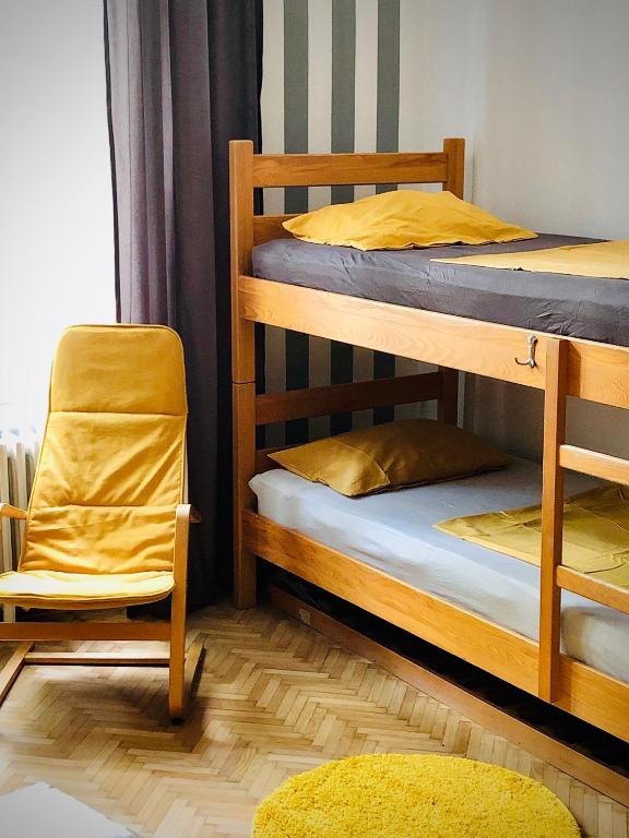 Postelja oz. postelje v sobi nastanitve Hostel Sova