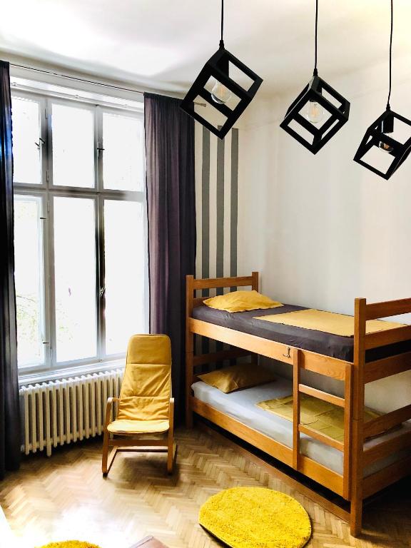 Postelja oz. postelje v sobi nastanitve Hostel Sova