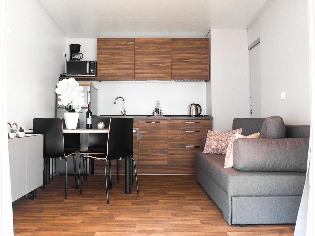 Kuchyň nebo kuchyňský kout v ubytování Lux Camp Bi Village, Mobile home Villa Buba