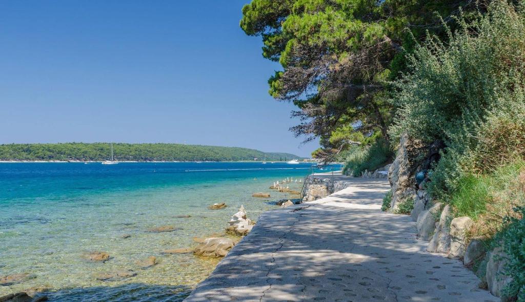 a walkway along the shore of a body of water at Landhaus am Berg in Rab