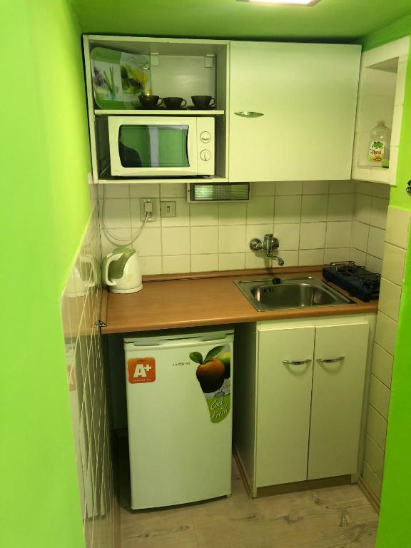 Kuchyň nebo kuchyňský kout v ubytování Apartman u Karla