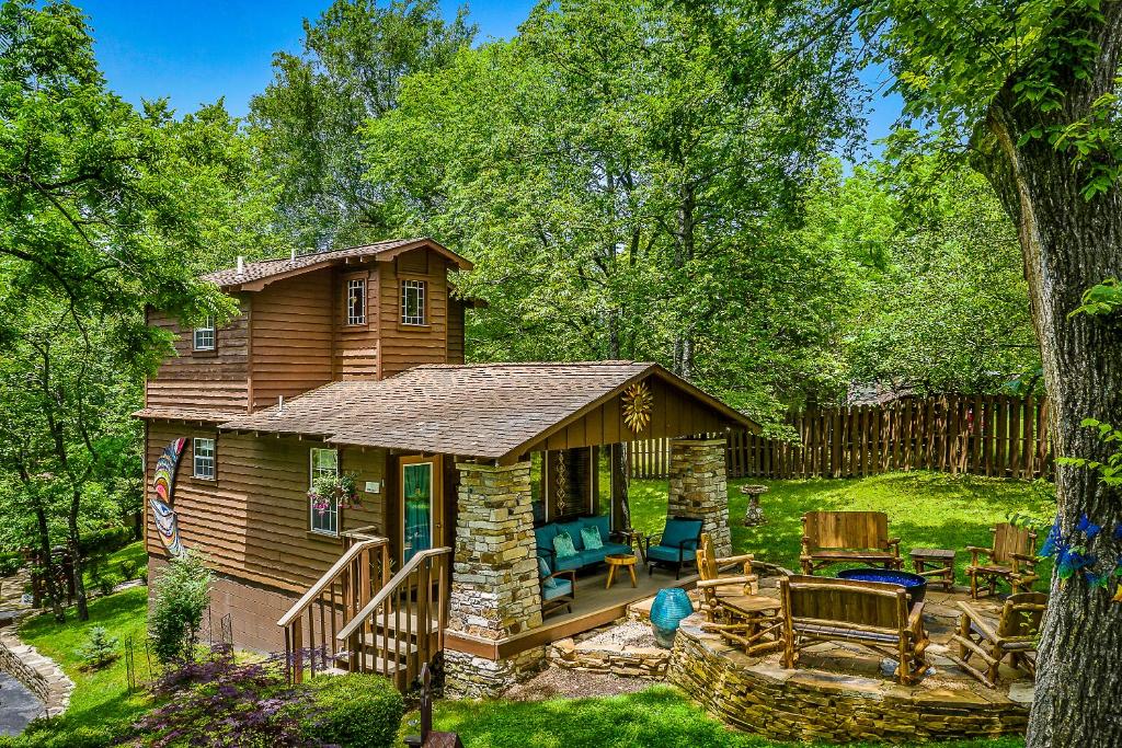 Zahrada ubytování The Woods Cabins