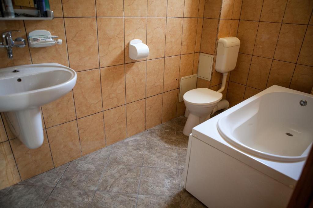 Koupelna v ubytování Hotel Allegro