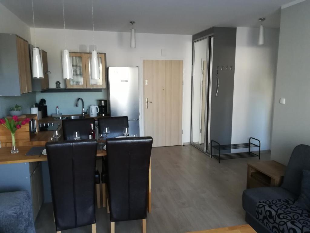 Kuchyňa alebo kuchynka v ubytovaní Apartament Oaza Kołobrzeg-Podczele Kompleks Feniks basen siłownia jacuzii