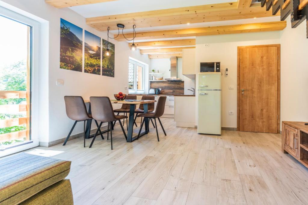 Kuchyň nebo kuchyňský kout v ubytování Apartmaji MM