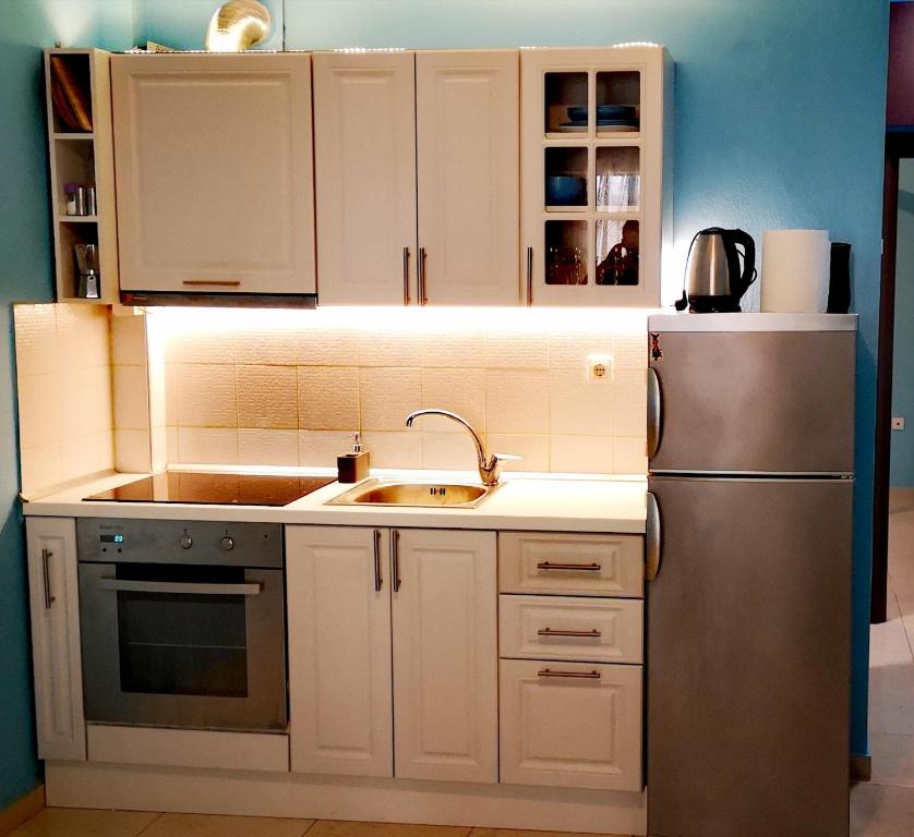 Kuchyň nebo kuchyňský kout v ubytování Apartment Oazis