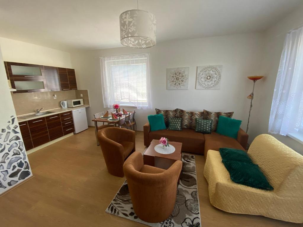Kuchyň nebo kuchyňský kout v ubytování Apartments Monty Podhájska