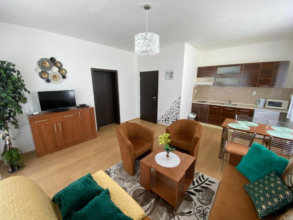 Kuchyň nebo kuchyňský kout v ubytování Apartments Monty Podhájska