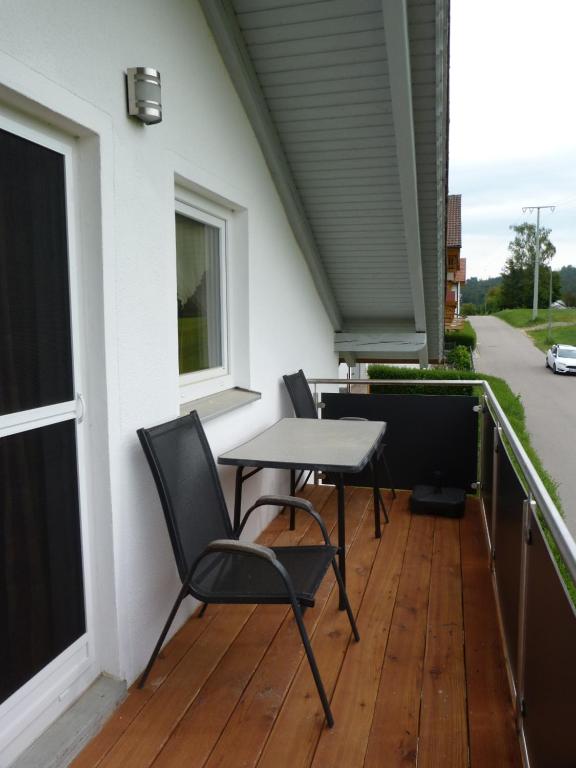 Balkón nebo terasa v ubytování Ferienwohnung Spachtholz