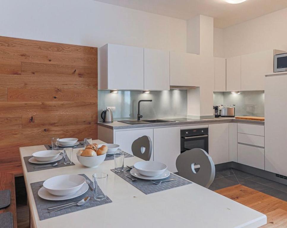 Η κουζίνα ή μικρή κουζίνα στο Appartement Almblick