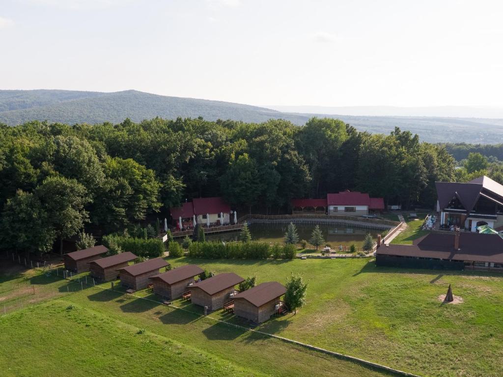 an aerial view of a farm with a group of buildings at Complex HAMAK in Iaşi