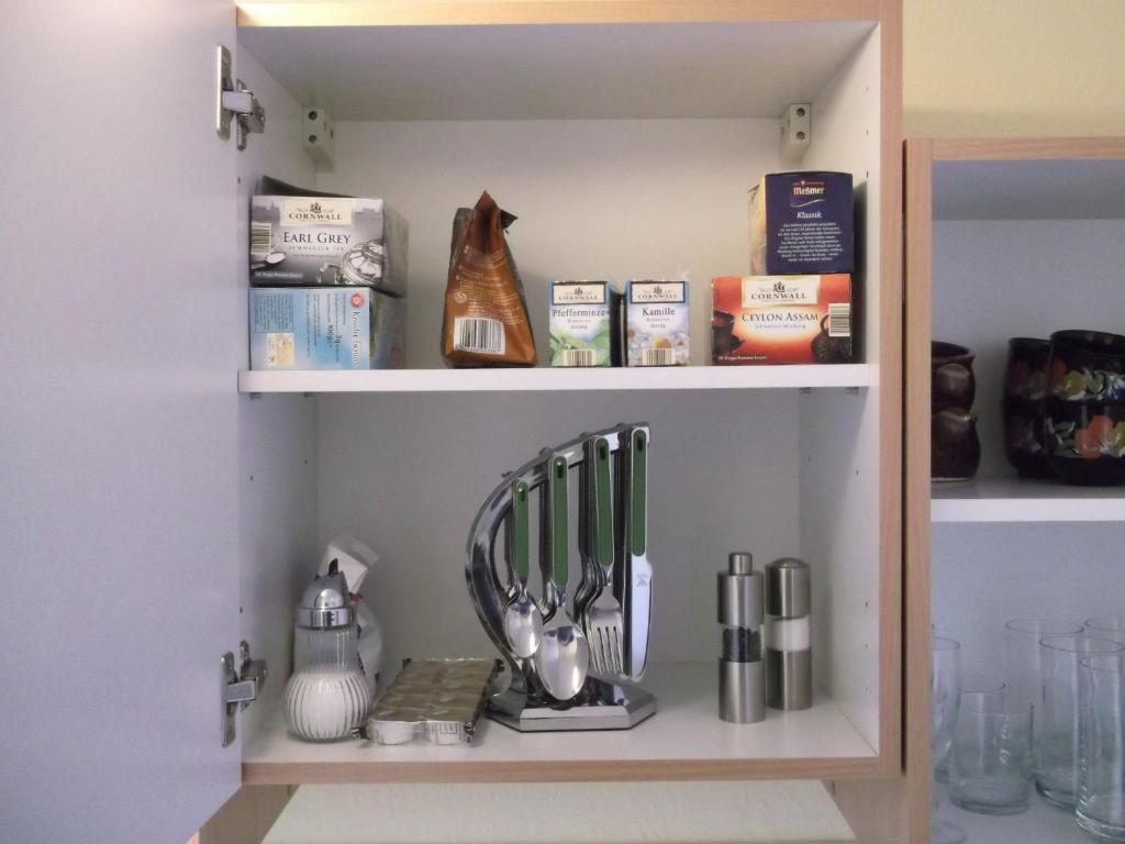 Kuchyň nebo kuchyňský kout v ubytování Ferienwohnung Markmann