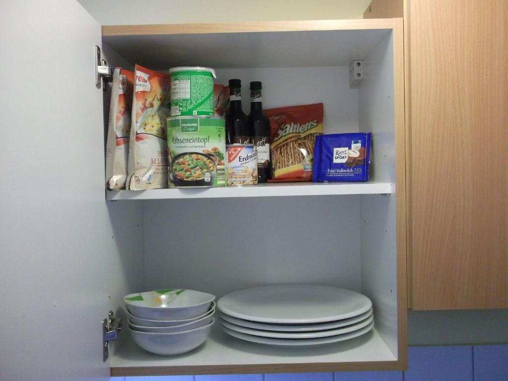 Kuchyň nebo kuchyňský kout v ubytování Ferienwohnung Markmann