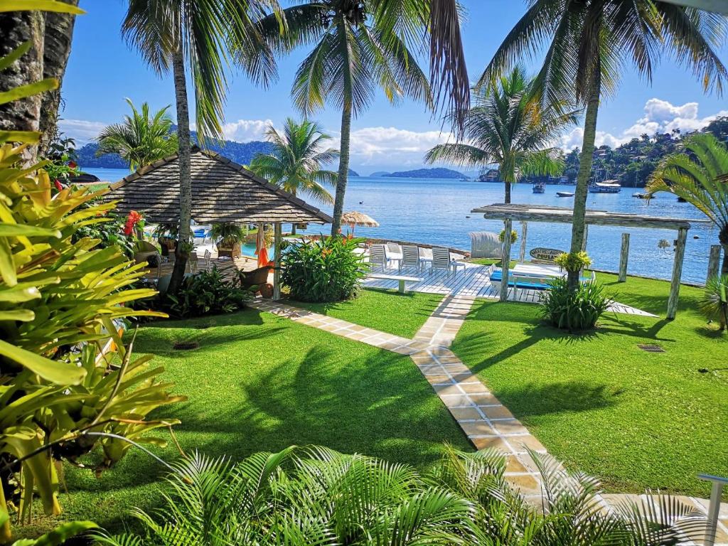 a view of the ocean from the resort at Pousada Mestre Augusto in Angra dos Reis