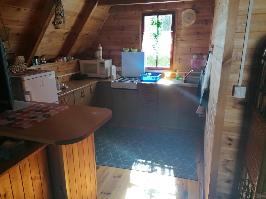 Kuchyň nebo kuchyňský kout v ubytování Domek Jantar