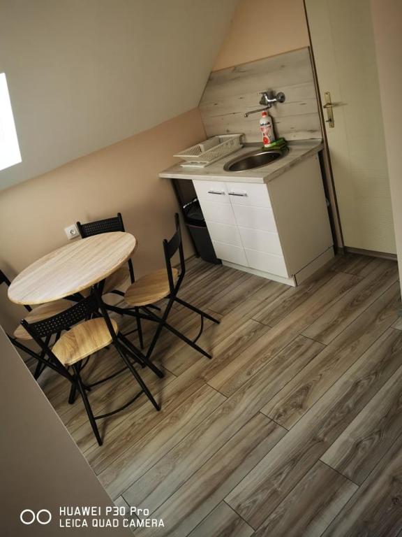 Kuchyň nebo kuchyňský kout v ubytování Renáta Apartman