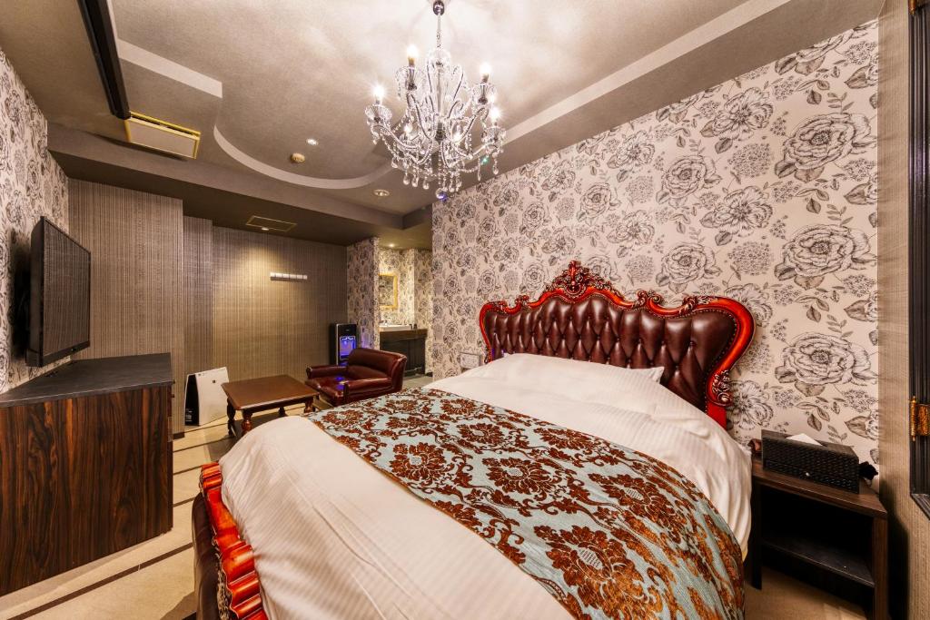TV a/nebo společenská místnost v ubytování Hotel Luna Ibaraki(Adult Only)