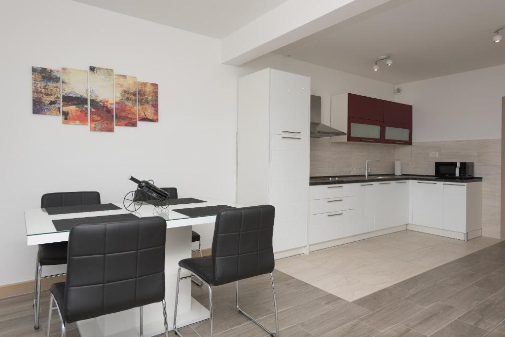 Kuchyň nebo kuchyňský kout v ubytování Apartments Villa Hadria