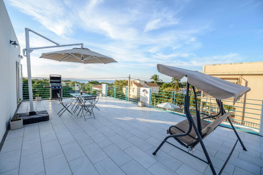 Balkón nebo terasa v ubytování Abiki Mauritius
