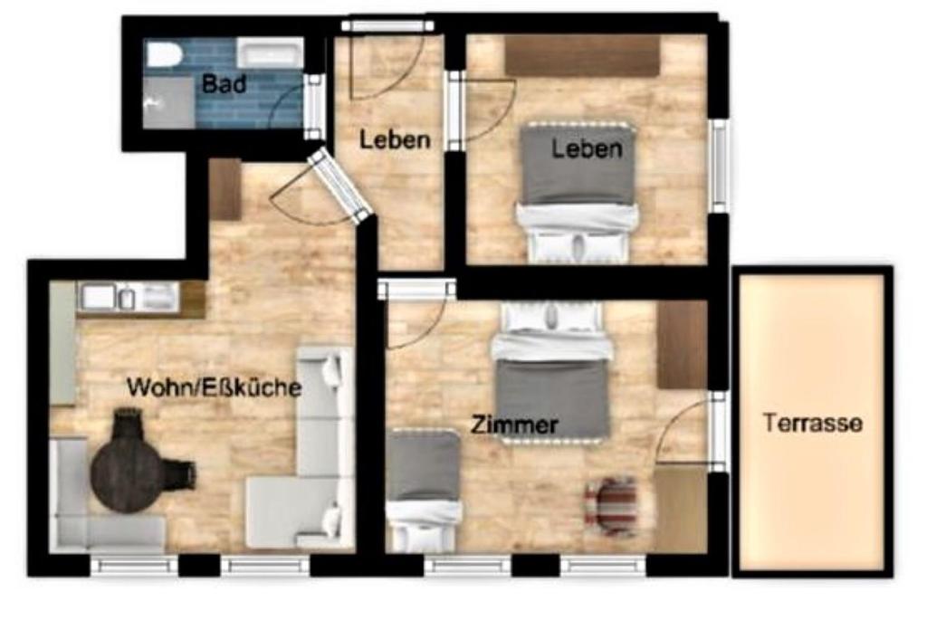 Půdorys ubytování Apartments Quehenberger