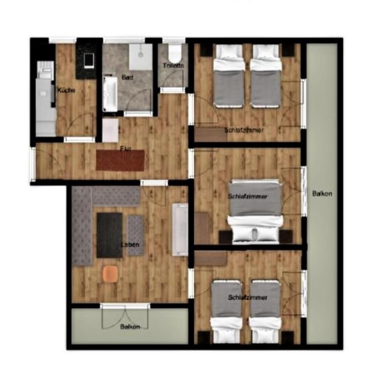 Půdorys ubytování Apartments Quehenberger
