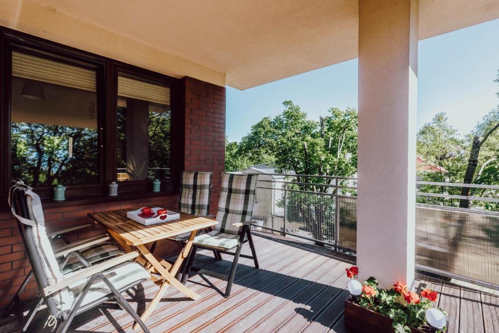 Balkón alebo terasa v ubytovaní Apartament nad Łyną