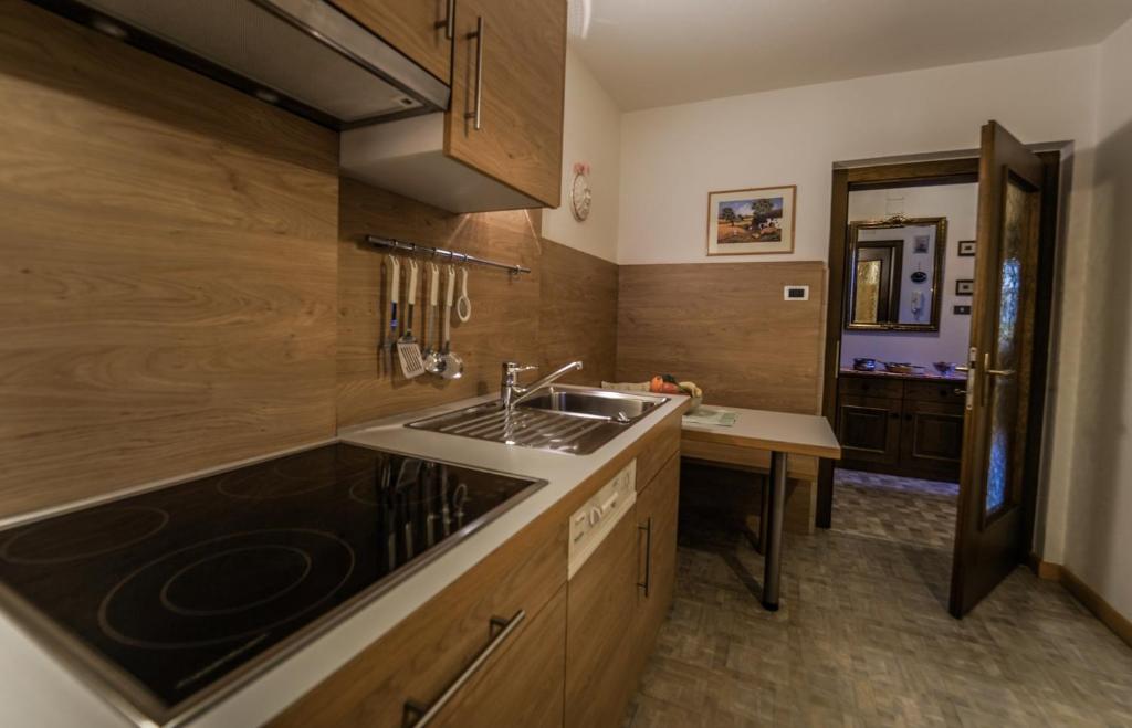 巴迪亞的住宿－阿利亞博世公寓，厨房配有水槽和台面