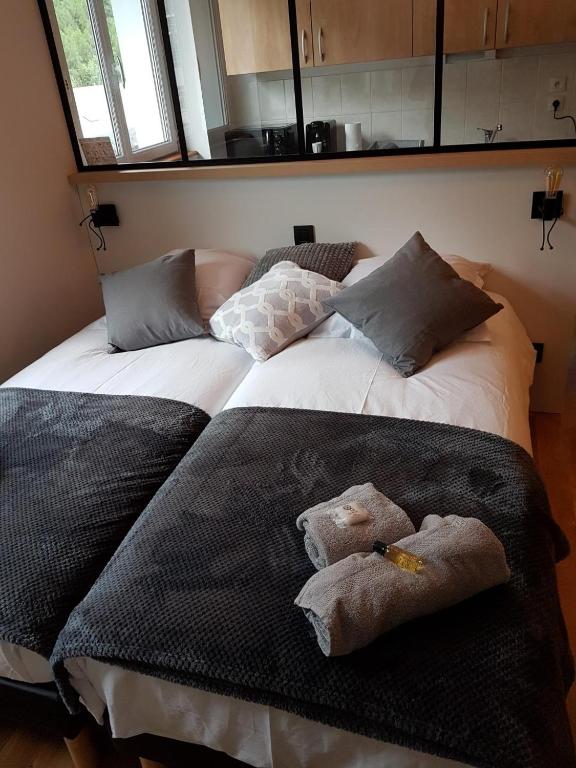 Postel nebo postele na pokoji v ubytování studio 26 m2 tout équipé