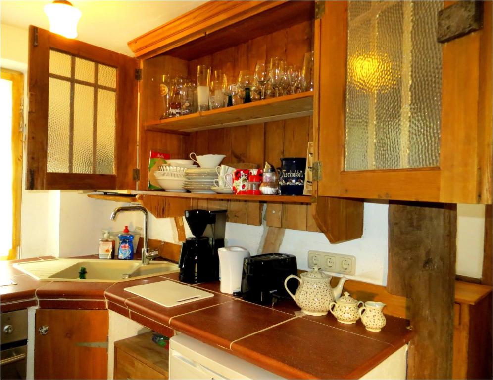 Kuchyň nebo kuchyňský kout v ubytování Ferienhaus Pfeiffer