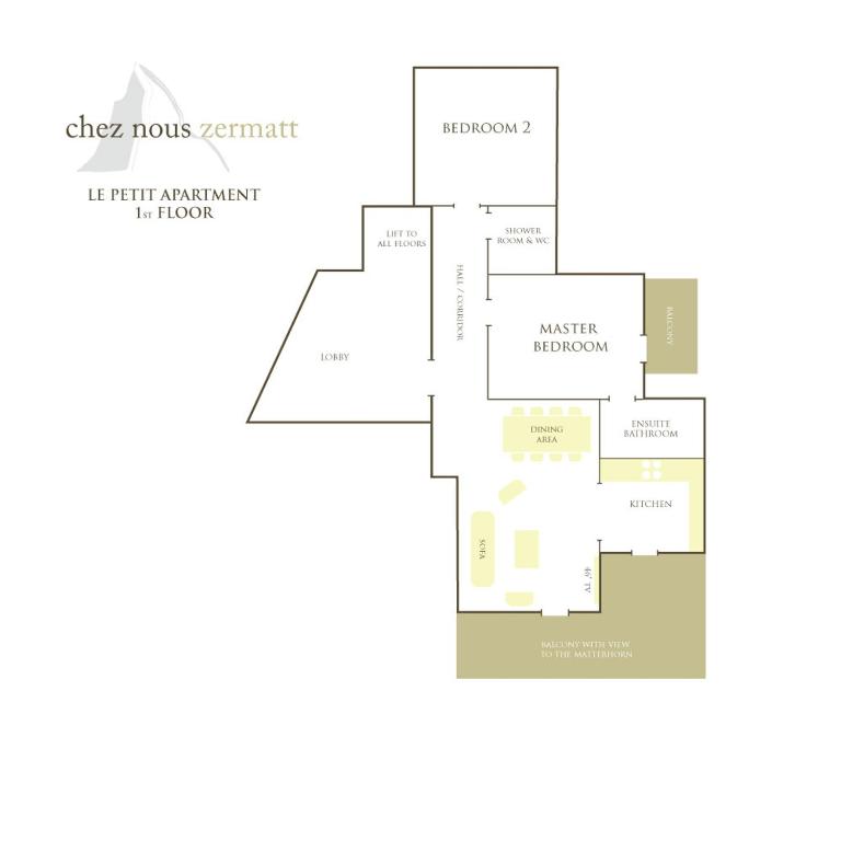 Půdorys ubytování Chez Nous Zermatt