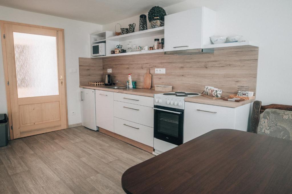 Kuchyň nebo kuchyňský kout v ubytování Apartmán v přírodě v srdci Vysočiny 1