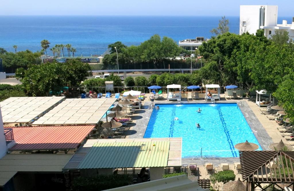 an overhead view of a swimming pool at a resort at Marina Hotel in Ayia Napa