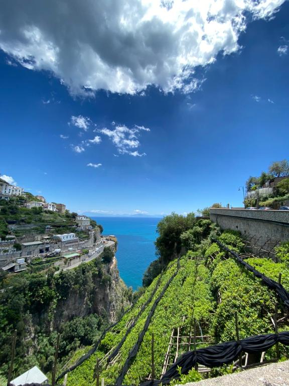 a view of the amalfi coast and the ocean at Matteo's House B&b in Amalfi