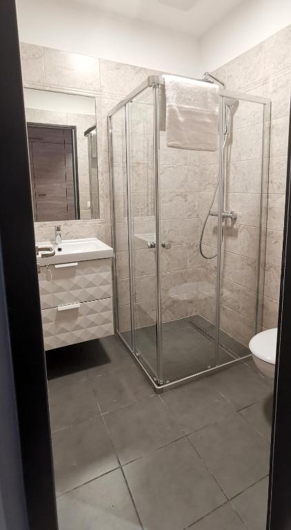 Koupelna v ubytování A22 Hotel Gyál
