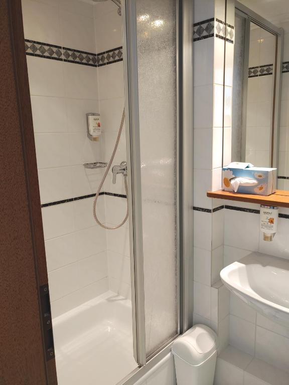 Koupelna v ubytování AKZENT Hotel Berg's Alte Bauernschänke- Wellness und Wein